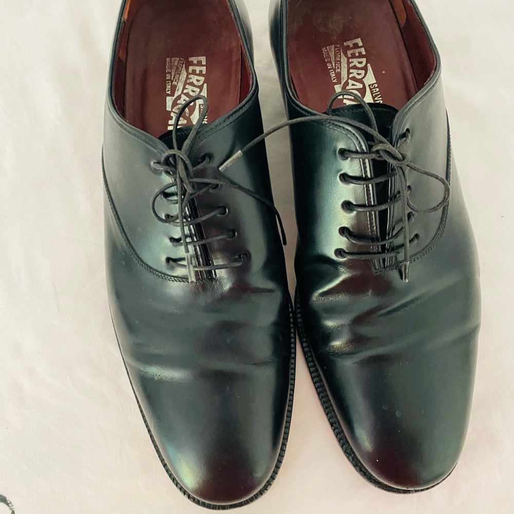 Salvatore Ferragamo Black Leather Oxford Shoes